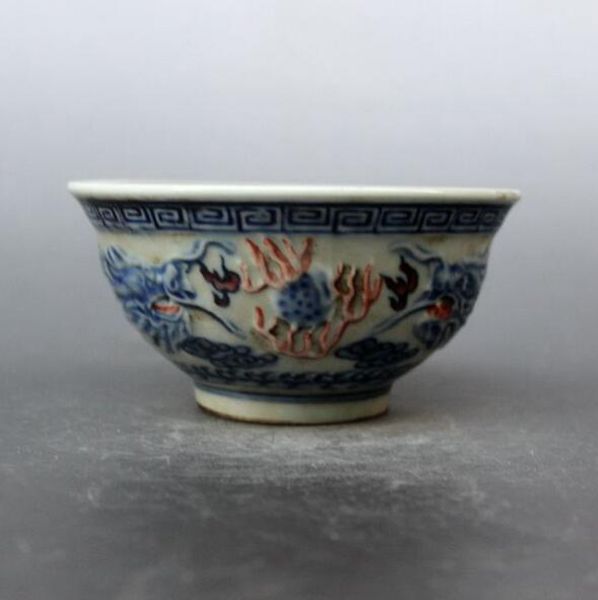 

antique porcelain antique jingdezhen ceramic porcelain bowl erlong opera ball soup bowl / rice bowl home crafts decoration