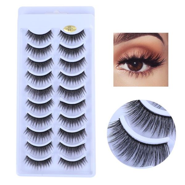 

10 pairs soft false eyelashes makeup fake eyelashes 3d hair thick eyelash long extension womens makeup cruelty lashes