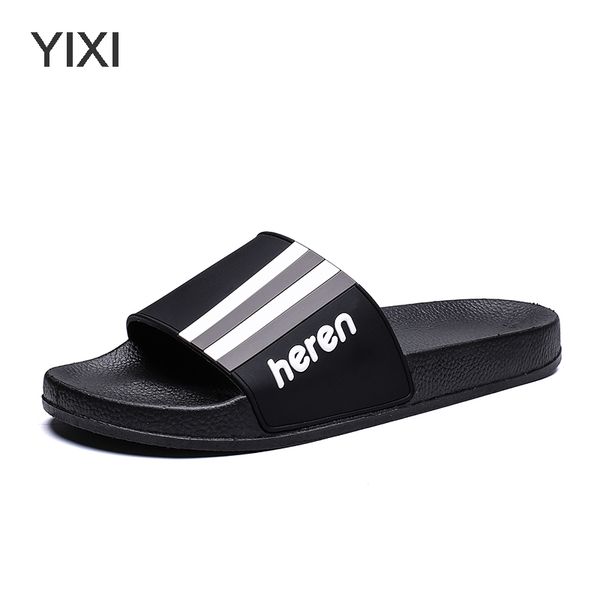 

2020 men shoes summer slippers mens shoes slides men slippers slip non-slip wear-resistant fashion sandals thick bottom, Black