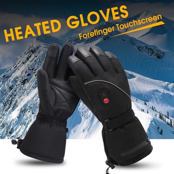 

7.4v electric heated gloves with rechargeable li-ion battery, winter waterproof heating driving gloves, thermal gloves heated
