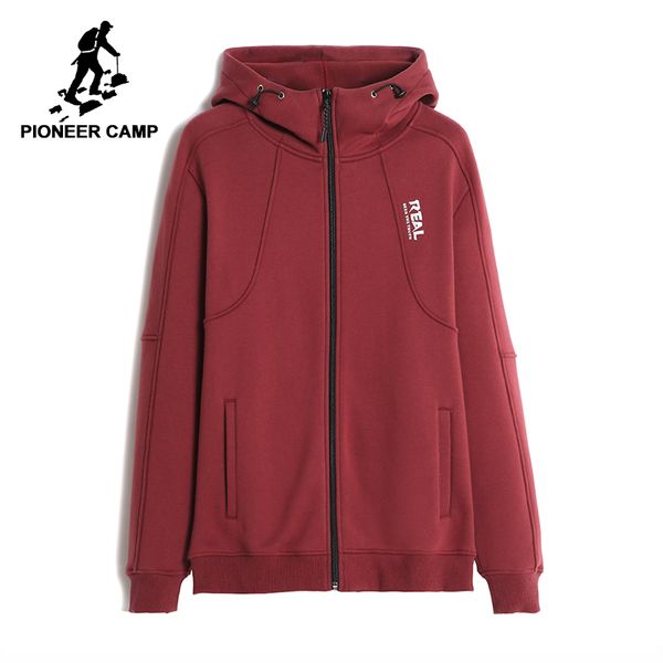 

pioneer camp casual men jacket brand clothing fashion hooded comfortable fleece male coat 100% cotton autumn winter ajk701244, Black;brown