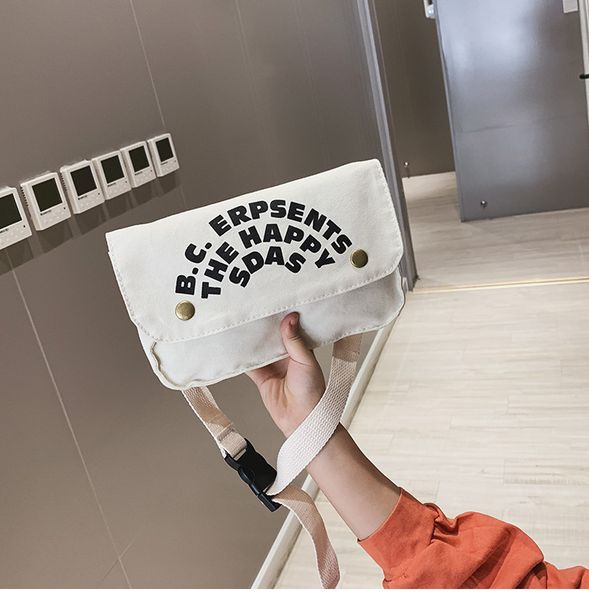 

2019 korean-style latest children's pockets simple lettered purse retro versatile cool adorable baby shoulder bag