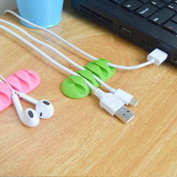 

2pcs office data line finishing cable clip earphone cable organizer desk set wire storage charger holder winder wraps cord
