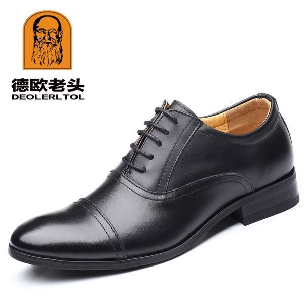 

2019 newly man quality cow leather shoes soft lacing man dress shoes extra size 40-47 point toe cowhide leather, Black