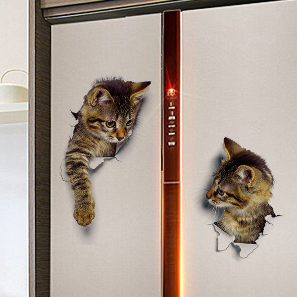 Gato llegar a Pared Arte Pegatina Calcomanía-Ideal Para Puertas-las puertas del refrigerador-diversión!