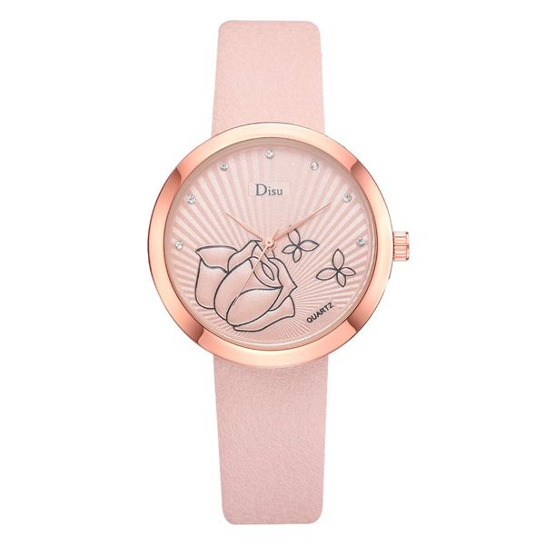 

fashion casual temperament trend rose butterfly dial quartz belt ladies watch luxury fashion ladies watch relojes de mujer reloj, Slivery;brown