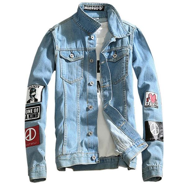

2018 spring new denim jackets men hip hop clothing long sleeve street wear jeans jackets 5xl, Black;brown