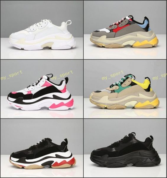 

2019 fashion paris 17fw triple-s sneaker triple s casual dad shoes for men's women beige black ceahp sports designer shoe size 36-45