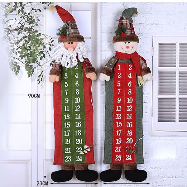

christmas advent calendar santa claus snowmen hanging christmas calendar door wall window decor xmas doll party supply