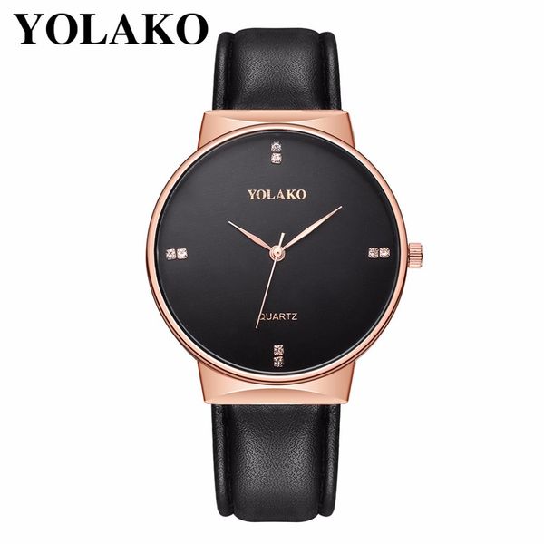 

men business watch luxury leather male quartz watch casual fashion yolako brand clock relogio masculino, Slivery;brown