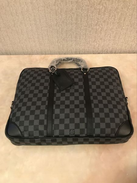 

20men's shoulder briefcase black brown leather handheld business men's lapbag messenger bag