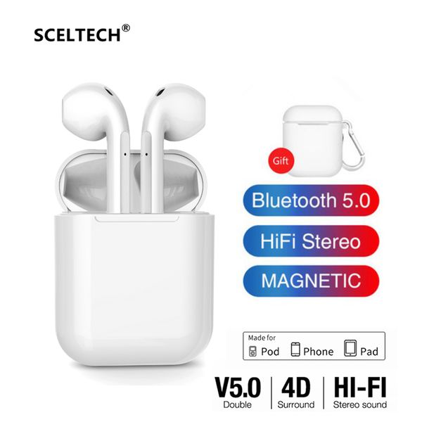 

sceltech y22 wireless bluetooth 5.0 earphone hifi tws earphones touch control earbuds with charging box for ios android phone