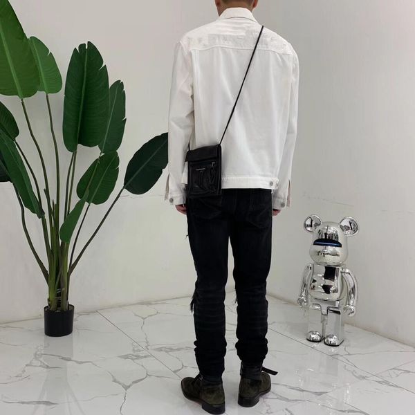 

20ss men's denim jacket outerwea new denim jacket locomotive tide brand jeans clothing men denim coats size:m-4xl, Black;brown