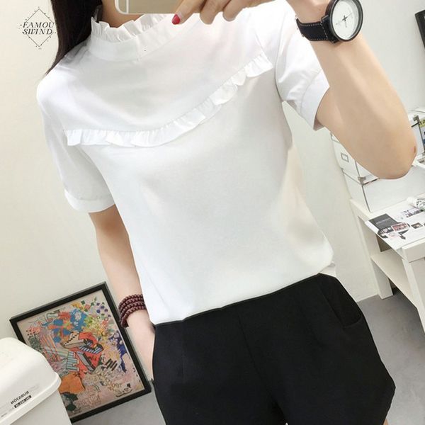 

women new blouses blouse white femme shirt satin casual stand ol work solid 2 styles drop shipping good quality