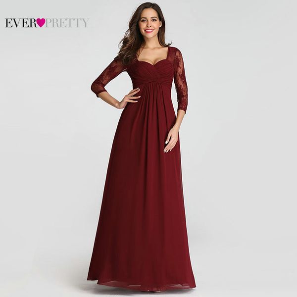 Acheter Robe De Soiree Assez Elegant Dentelle Manches Bordeaux Robes Occasion Spéciale Pour Mariage Invité 2019 Robes De Soirée T190606 De 4782 Du