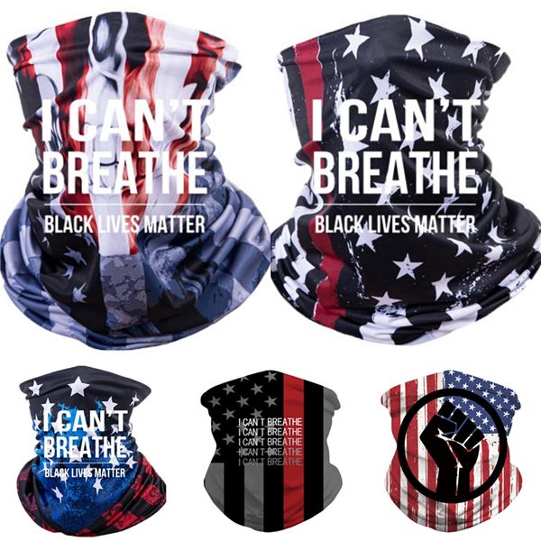 

i cant breathe shipping black lives matter scarves sunscreen headband summer multifunction outdoor riding face masks e magic scarves h #8299, Blue;black