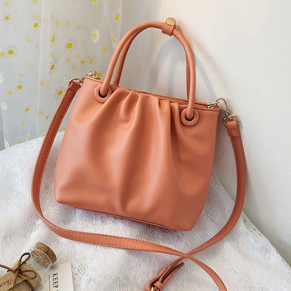 

small pu leather bucket bags fashion crossbody shoulder handbags female travel totes cross body bag message bag