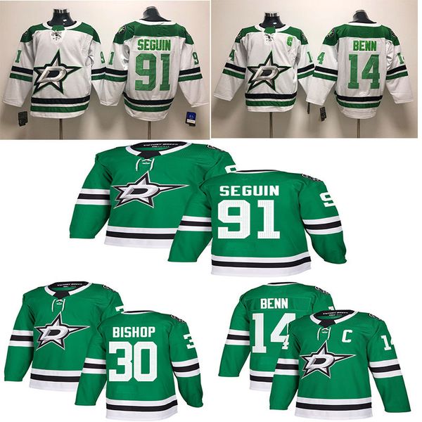 

2018 new season dallas stars jersey 14 jamie benn 91 tyler seguin 30 ben bishop green white stitched hockey jerseys ing, Black;red