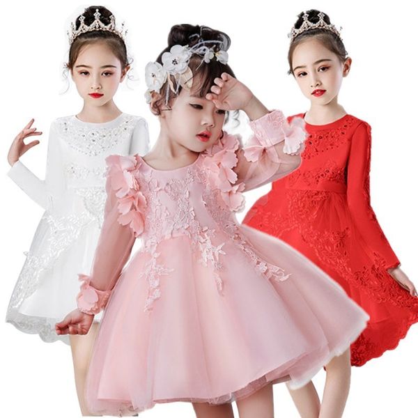 

girl dress party birthday wedding princess toddler baby girls christmas clothes children kids girl dresses t200107, Red;yellow
