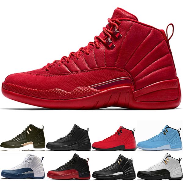 

2019 XII 12 Mens Basketball Shoes New Midnight Black Michigan Gym Red Flu Game UNC 12s Designer Shoe Sport Sneakers Trainers Size 41-47