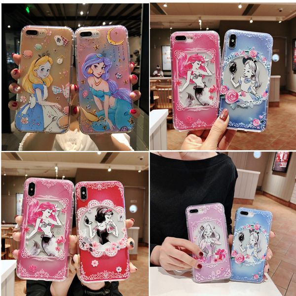 

для iphone xs max xr телефон case мультфильм марка принцесса мышь 6 7 8 x plus прозрачный тпу мягкие резиновые чехлы для мобильных телефонов
