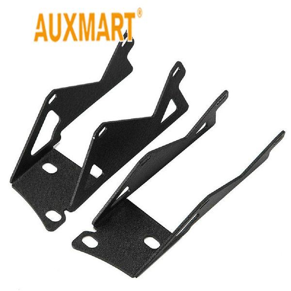 

auxmart 2pcs a-pillar mounting brackets black steel windshield bracket system brake light for wrangler jk 2007 2008-2015