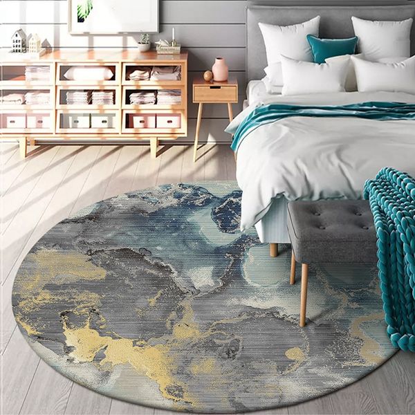 

abstract art printed round carpet and rug bedroom bedside bathroom computer chair anti-slip floor mat romantic home decor tapete