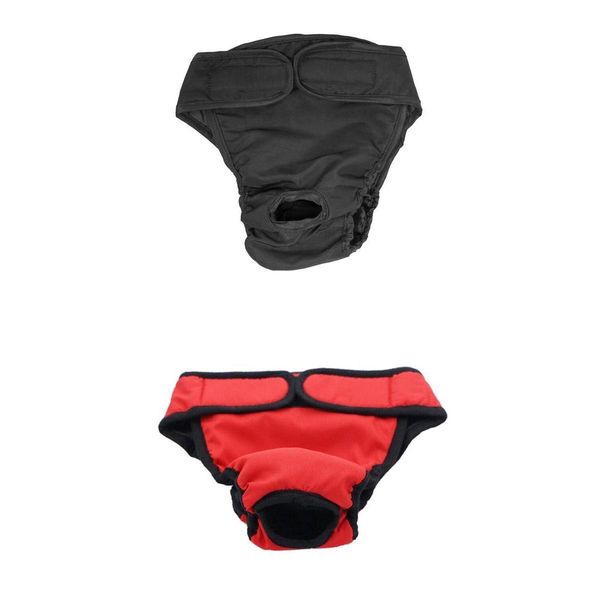 

2 pcs dog physiological pants femal dogs sanitary pant diaper black red l