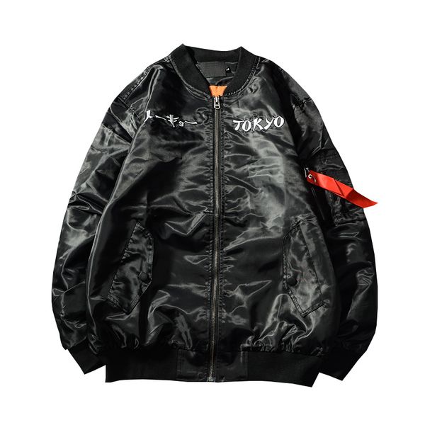 

embroidery korean jacket men fashion leisure stand collar baseball uniform printing cartoon hipster chic 2019 autumn streetwear, Black;brown
