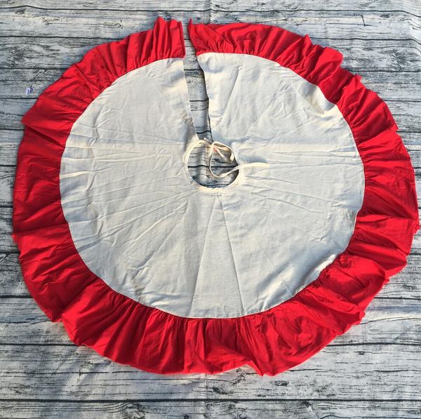 

150cm ruffle cotton xmas tree skirt burlap christmas tree skirt