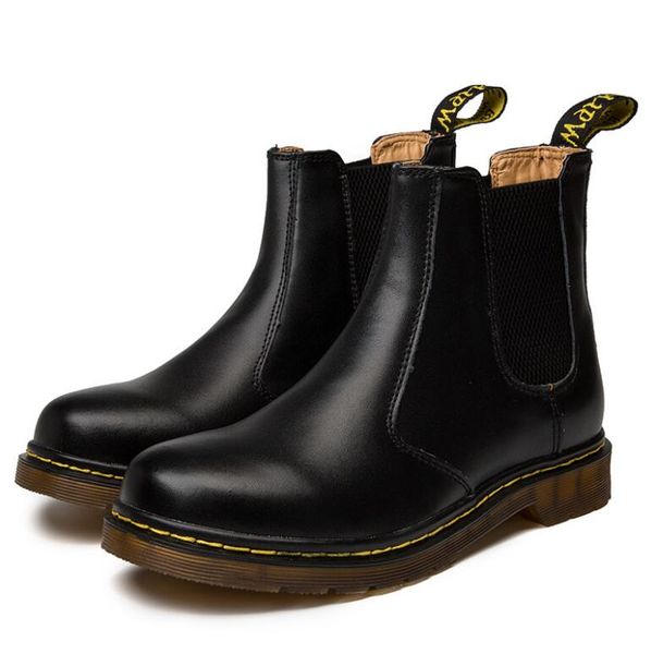 

designer men's women martin casual shoes leather short british men's and women's casual trend oxford shoes, martin shoes v39, Black