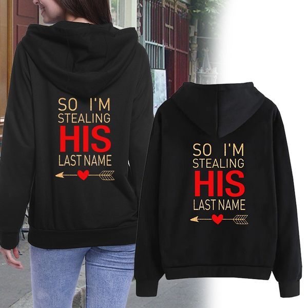 

i stole her heart so i am stealing his hoodie couple matching hoodies lovers sweatshirt valentine's day for women, Black