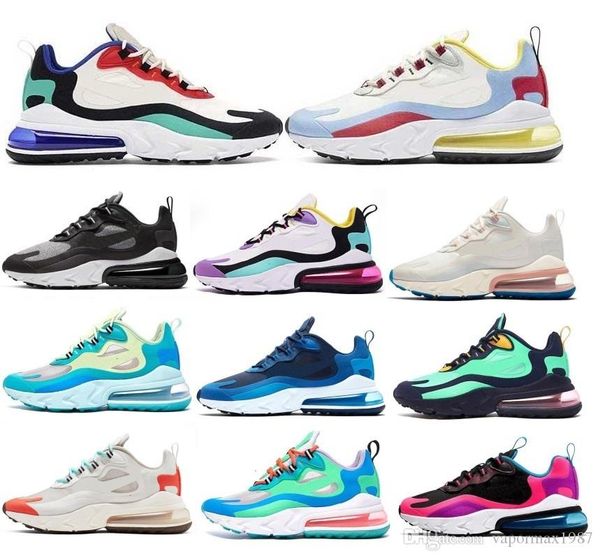 

2019 react men women running shoes bauhaus optical oreo white deep blue designer mens trainers breathable sports sneaker us 5-11, Black