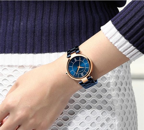 

rose gold red stainless steel women watches fashion brand female watches casual simple scale ladies quartz watch, Slivery;brown