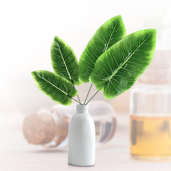 

20pcs realistic artificial plant fake banana leaf diy flower arrangement vivid garden ornament home decoration supplies