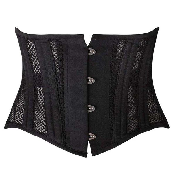 Atacado Mulheres 26 Aço Desossado Mesado Respirável Malha Curta Torso Underbust Corset Cintura Trainer Shaper J190701