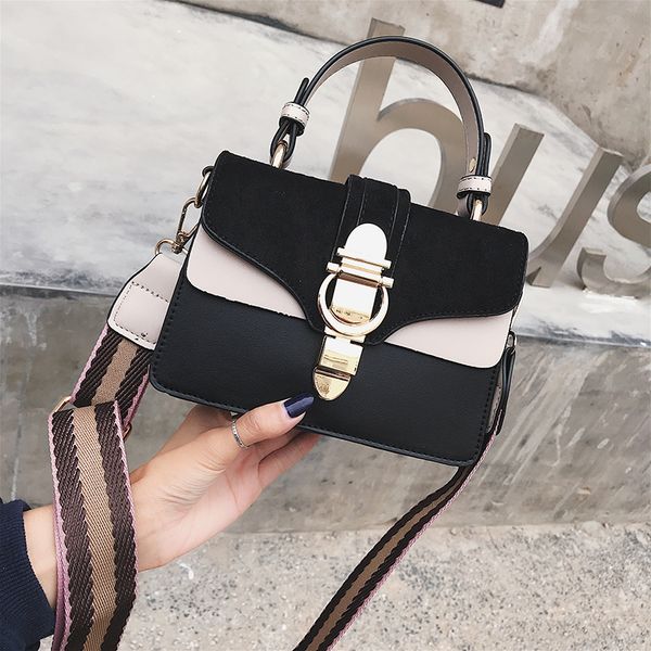 

bags for women 2018 fashion new quality pu leather women bag hit color portable shoulder messenger bag travel tote crossbody