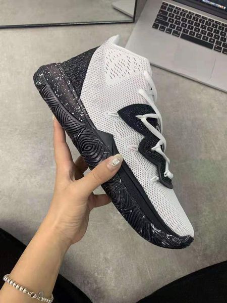 

kyrie 5 basketball shoes men oreo white black sports shoes