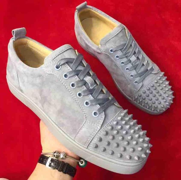 

cl christian louboutin fashion spikes low sneaker luxurious louisflats red bottom sneakers shoes for women,men strass suede high