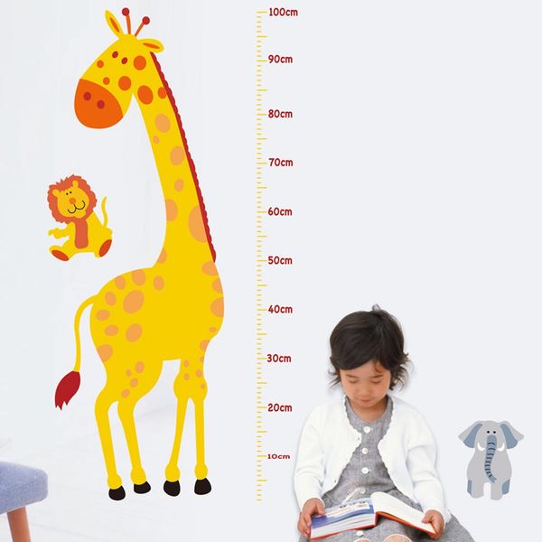 

giraffe lion vinyl wall decal stickers kids height chart measure