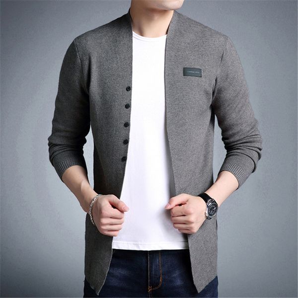 

2018 sell middle- long length mens solid sweater cardigan trench male casual autumn pure color cardigan sweater nz717, White;black