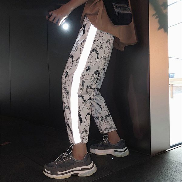 

светоотражающие штаны мужчины уличная jogger пят гарем брюки мужские одежда 2019 бегуны брюки повседневный xxl, Black
