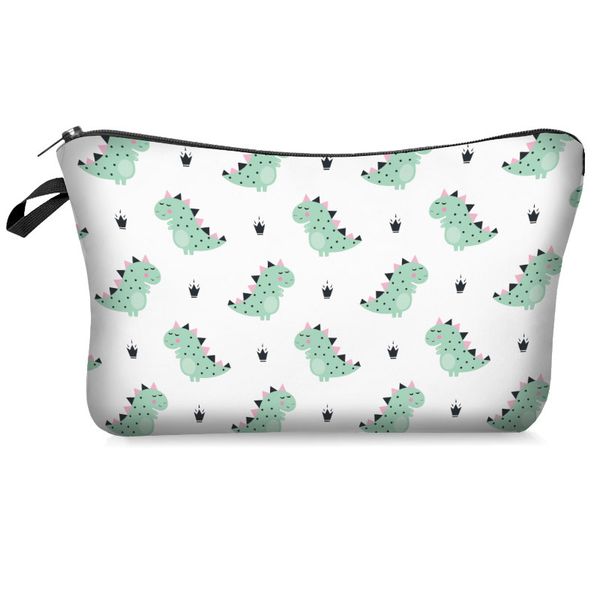 

cosmetic organizer bag make up printing cute green dinosauro cosmetic bag fashion women brand makeup