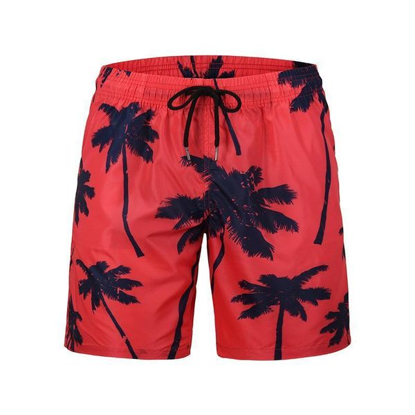 

quick dry summer mens beach board shorts coconut tree printed red swim short beach wear eu size m-xxl, White;black