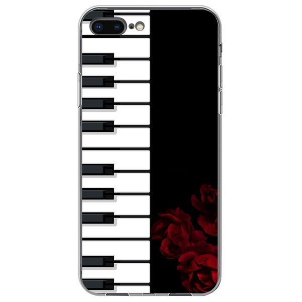 

piano pattern simple black protective the thin soft case for iphone 8 plus