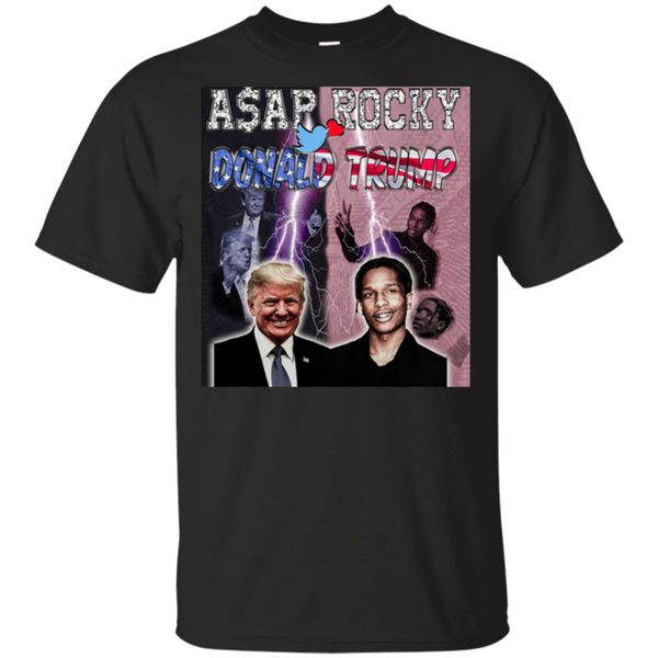 

asap rocky donald trump vintage 90s 2000s t-shirt black-navy ay for men-women outfit tee shirt t18vydz, White;black