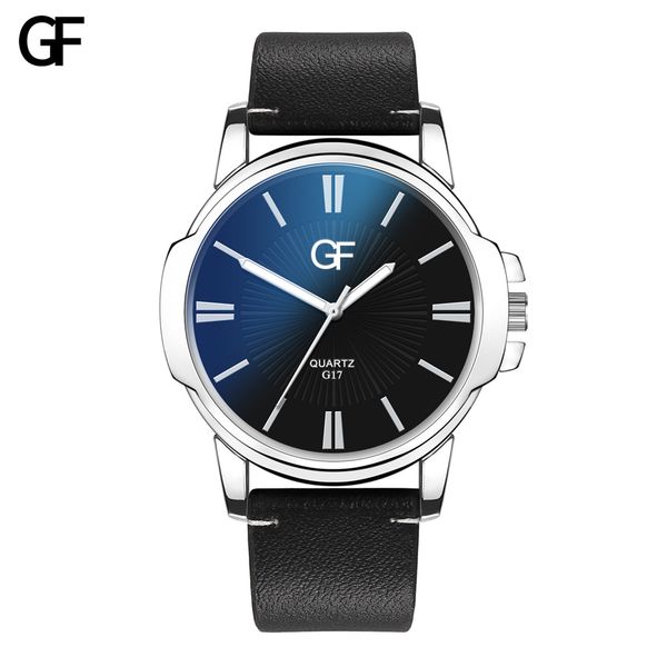 

2019 fashion high-end watches men relogio masculino quartz letter leather band watch pointer light series brand wristwatches, Slivery;brown