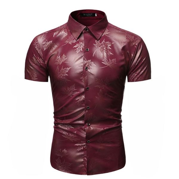 

klv fashion summer men print turn-down collar loose short sleeve shirt blouse men shirt 2020 summer new arrivals, White;black