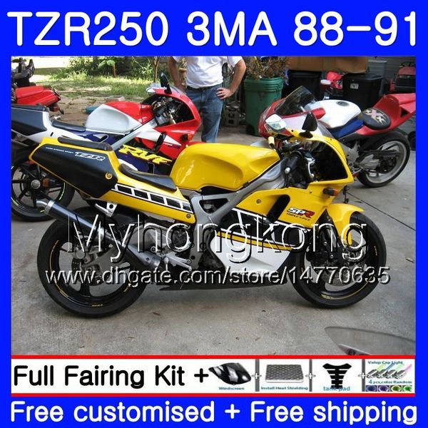 Yamaha TZR250RR için Kiti TZR-250 TZR 250 88 89 90 91 Vücut 244HM.44 TZR250 RS RR YPVS 3MA TZR250 Üst Sarı Siyah 1988 1989 1990 1991 Fairing