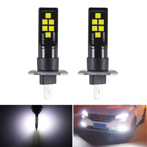 

2pcs h1 h3 светодиодные лампы super bright 12 3030 smd canbus лампы автомобиля спереди головной свет 12v 24v 6000k белый driving запуск ламп